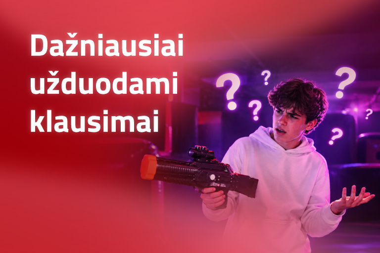 Dažniausiai užduodami klausimai apie lazerių žaidimą lazertrona - Lazertronas DUK